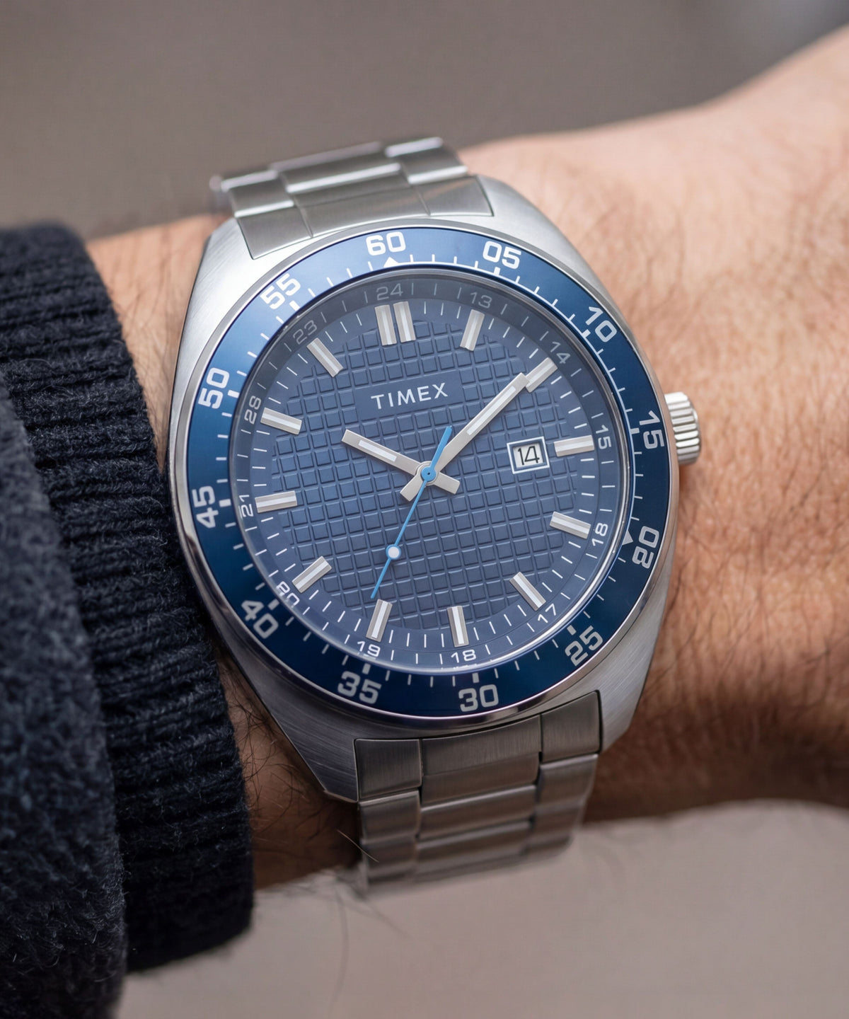 Timex Weston Stainless Steel Bracelet Watch Blue Dial