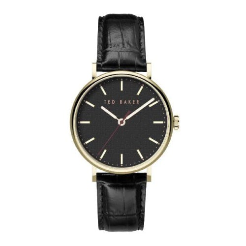Ted Baker Bow Yellow Gold-Tone Leather Watch