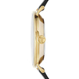 Ted Baker Dempsey Gold-Tone Black Leather Strap