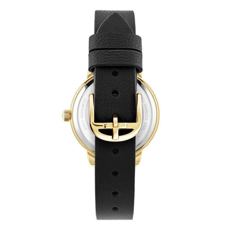 Ted Baker Fleure Ladies Gold Black Leather Strap