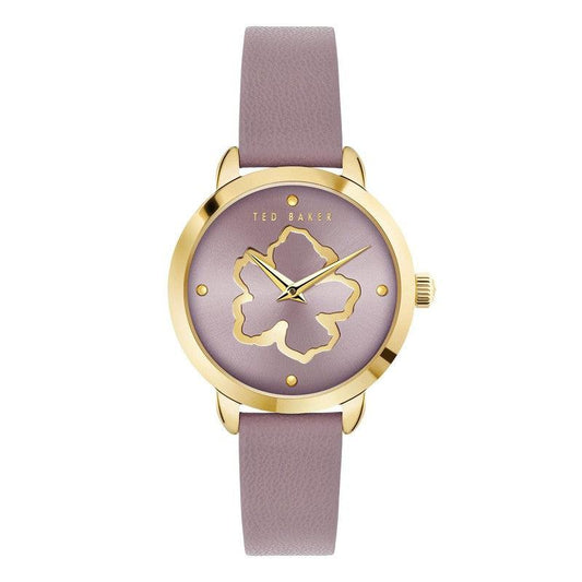 Ted Baker Fleure Ladies Gold Pink Leather Strap