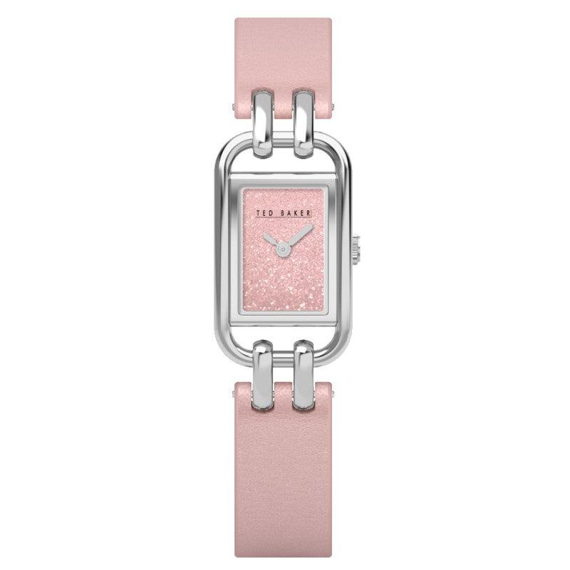 Ted Baker Ladies Stainless Steel Pink Dial Leather Watch