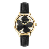 Ted Baker Lilabel Yellow Gold-Tone Leather Watch