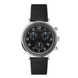Ted Baker Mimosaa Chrono SST Silver-Tone Black Leather Strap Watch