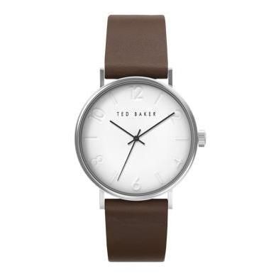 Ted Baker Phylipa Gents Silver Tone Genuine Leather Watch