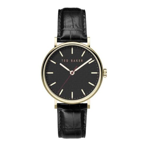 Ted Baker Phylipa Gents Yellow Gold-Tone Leather Watch