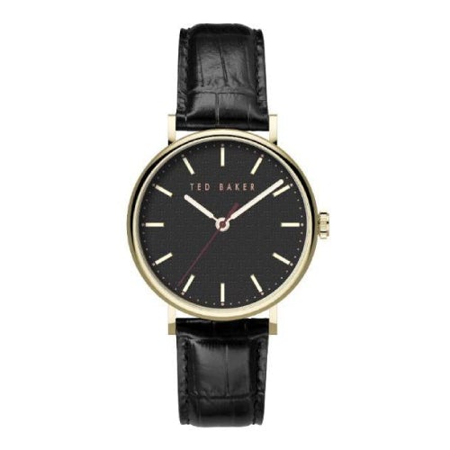 Ted Baker Phylipa Gents Yellow Gold-Tone Leather Watch