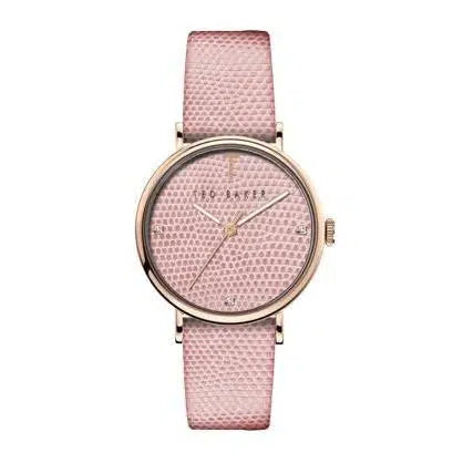 Ted Baker Phylipa Hug Rose-Gold Tone Leather Watch