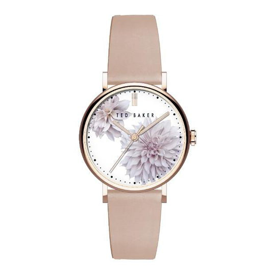 Ted Baker Phylipa Peonia Rose Gold-Tone Leather Watch
