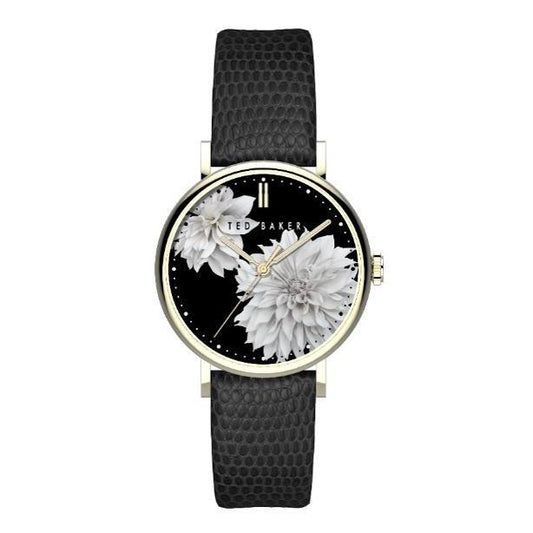 Ted Baker Phylipa Peonia Yellow Gold-Tone Leather Watch