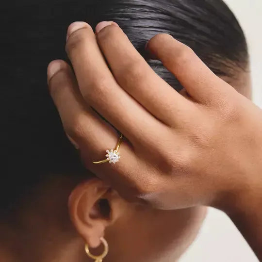 Thomas Sabo 18k Gold Plated Teardrop Ring with White Zirconia