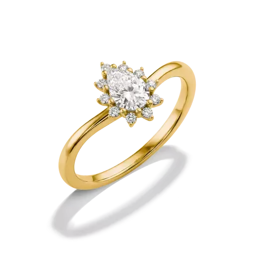 Thomas Sabo 18k Gold Plated Teardrop Ring with White Zirconia