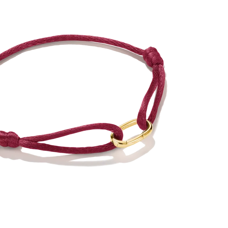 Thomas Sabo 18k Gold Plated Textile Bracelet Red Connect