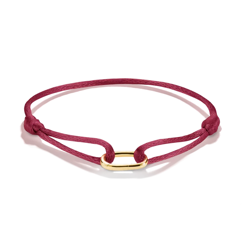 Thomas Sabo 18k Gold Plated Textile Bracelet Red Connect