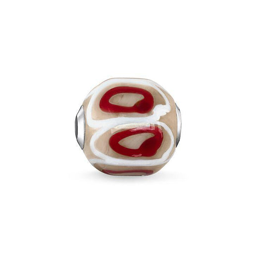 Thomas Sabo BEAD GLASS BEAD RED, BEIGE, WHITE