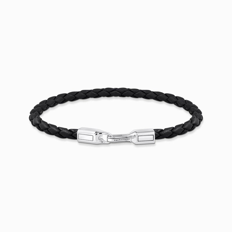 Thomas Sabo Bracelet - Braided, Black Leather