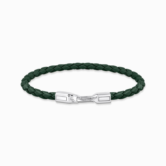 Thomas Sabo Bracelet - Braided, Green Leather