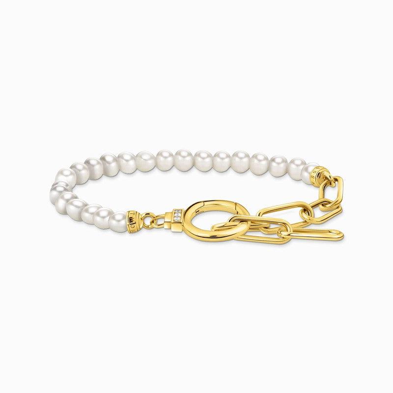 Thomas Sabo Bracelet - Yellow-Gold plated with Freshwater Cultured Pearls