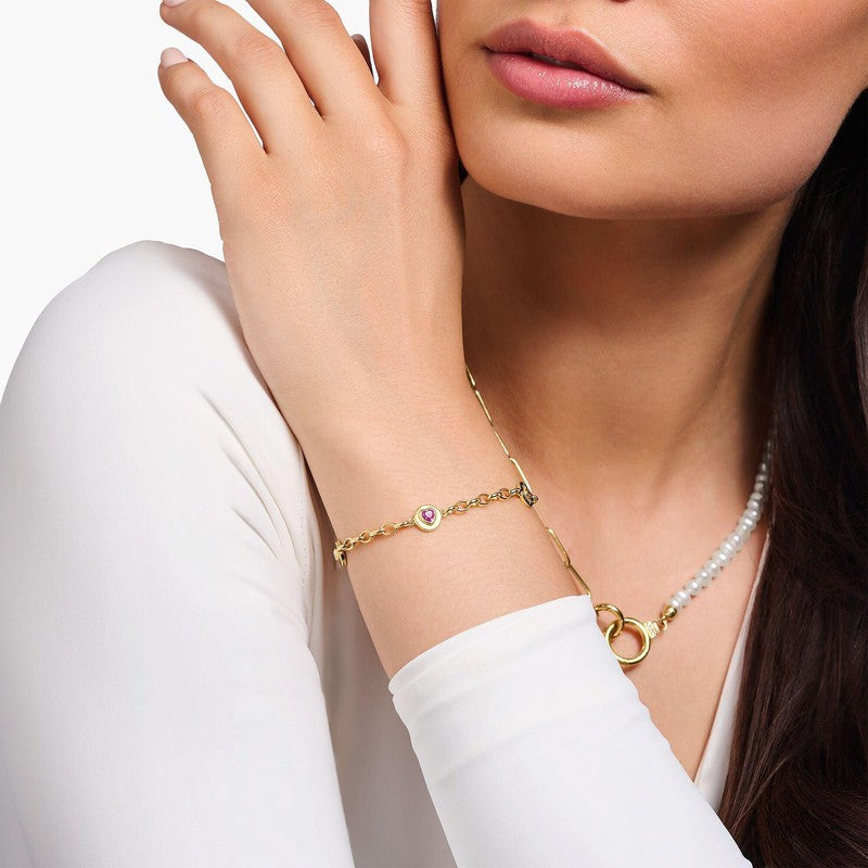 Thomas Sabo Bracelet Yellow-Gold plated with Round Elements and Stones