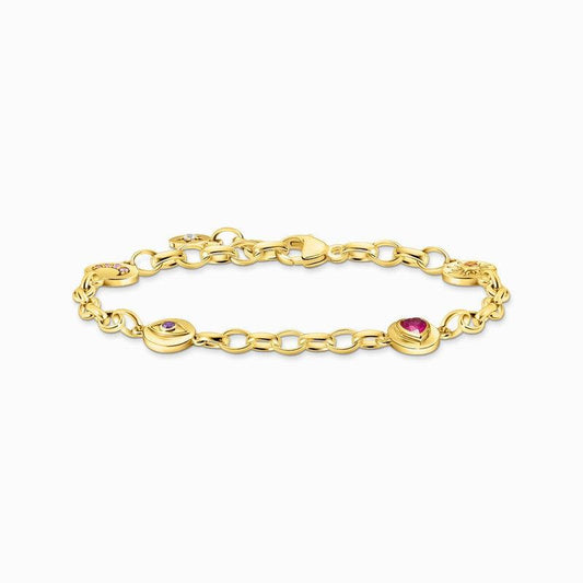 Thomas Sabo Bracelet Yellow-Gold plated with Round Elements and Stones