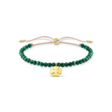 Thomas Sabo Bracelet green pearls cloverleaf gold