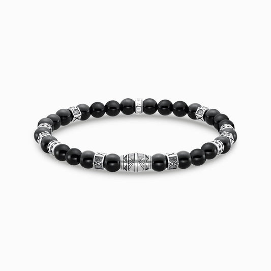 Thomas Sabo Bracelet with Black Onyx Beads - Silver