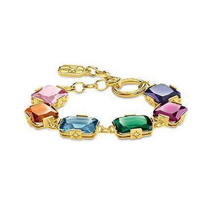 Thomas Sabo CZ Colourful Stones Large Gold Bracelet