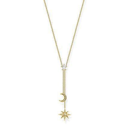 Thomas Sabo CZ Gold Star & Moon Necklace