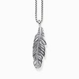 Thomas Sabo CZ Oxidised Feather Pendant