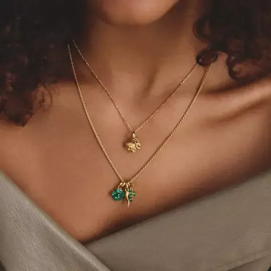 THOMAS SABO Charm Club Connect Cloverleaf Gold Charm