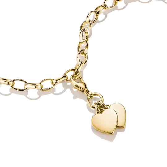 THOMAS SABO Charm Club Double Hearts Gold Charm