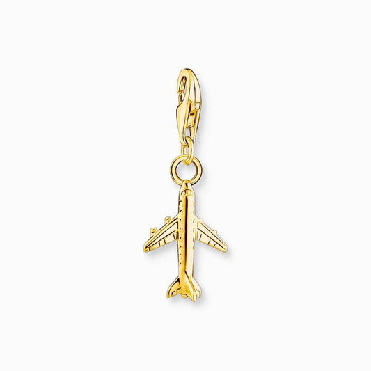 Thomas Sabo Charm Gold-plated Pendant - Aeroplane