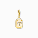 Thomas Sabo Charm Gold-plated Pendant - Zodiac Sign Aries with Zirconia