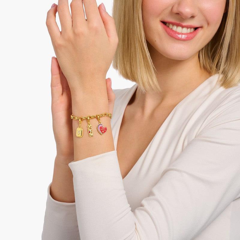 Thomas Sabo Charm Gold-plated Pendant - Zodiac Sign Capricorn with Zirconia