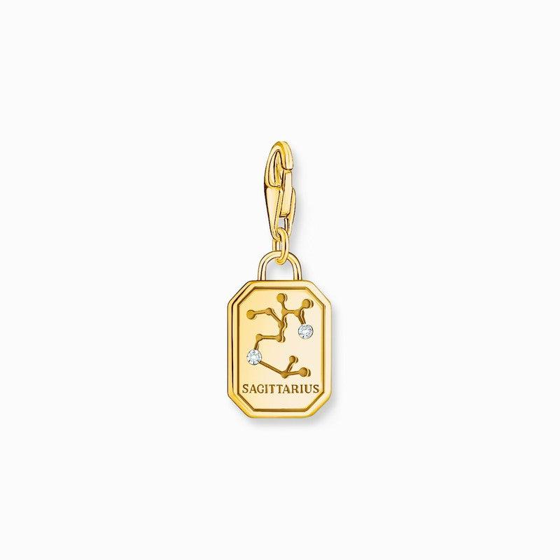 Thomas Sabo Charm Gold-plated Pendant - Zodiac Sign Sagittarius with Zirconia