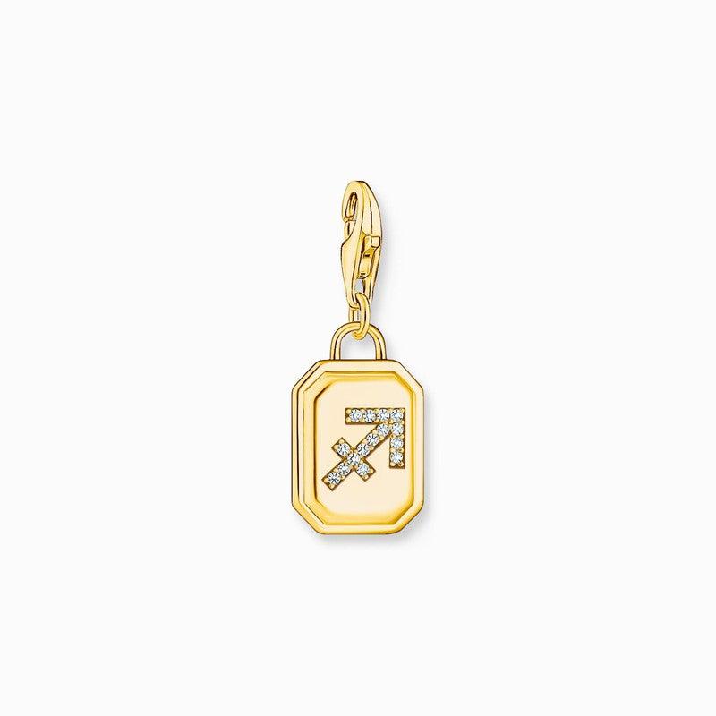 Thomas Sabo Charm Gold-plated Pendant - Zodiac Sign Sagittarius with Zirconia