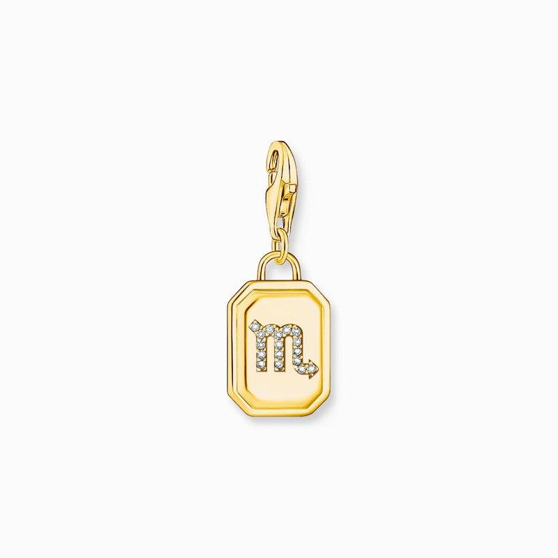 Thomas Sabo Charm Gold-plated Pendant - Zodiac Sign Scorpio with Zirconia