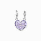 Thomas Sabo Charm Pendant - BEST FRIENDS with Violet cold Enamel Silver Blackened
