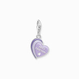 Thomas Sabo Charm Pendant - BEST FRIENDS with Violet cold Enamel Silver Blackened