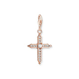 Thomas Sabo Charm Pendant Cross With White Stones Rose Gold