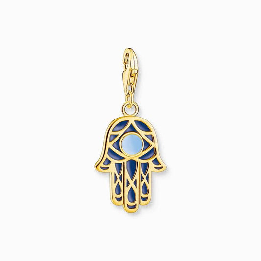 Thomas Sabo Charm Pendant - Hand of Fatima with cold Enamel Yellow-Gold Plated