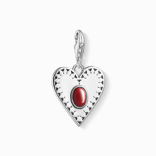 Thomas Sabo Charm Pendant - Heart - Red Stone