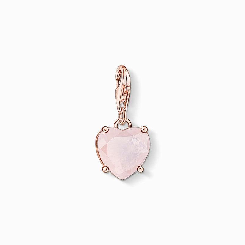 Thomas Sabo Charm Pendant - Heart With Hot Pink Stone