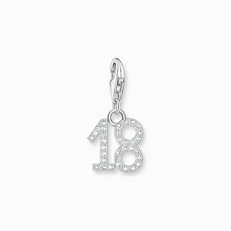 Thomas Sabo Charm Pendant - Number 18 - Zirconia