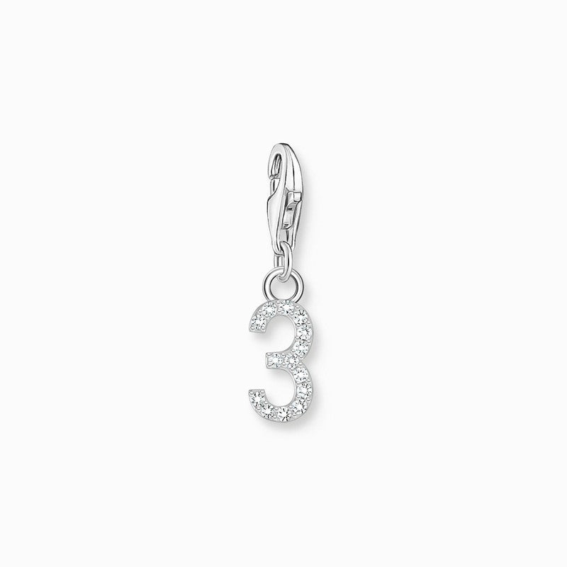 Thomas Sabo Charm Pendant - Number 3 with Zirconia