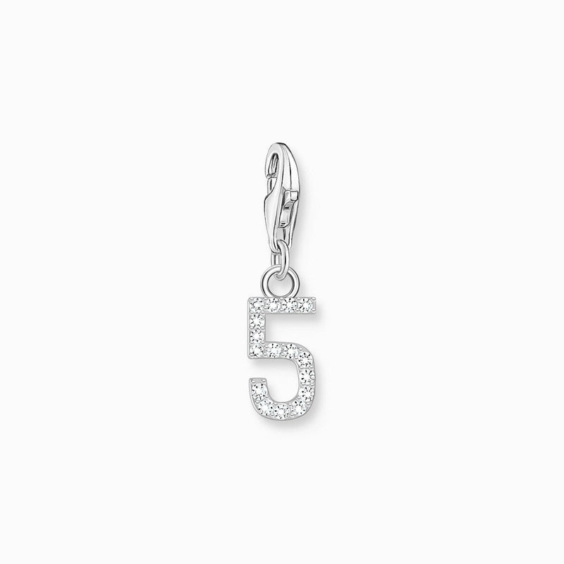 Thomas Sabo Charm Pendant - Number 5 with Zirconia