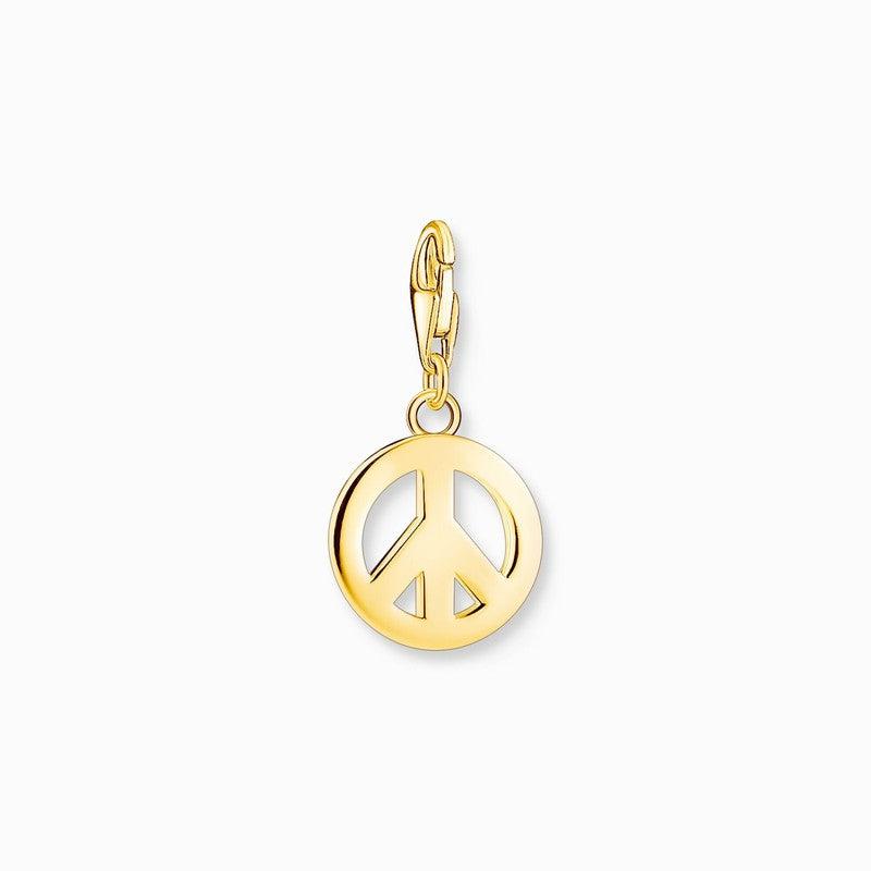 Thomas Sabo Charm Pendant Peace With Colourful Stones Gold