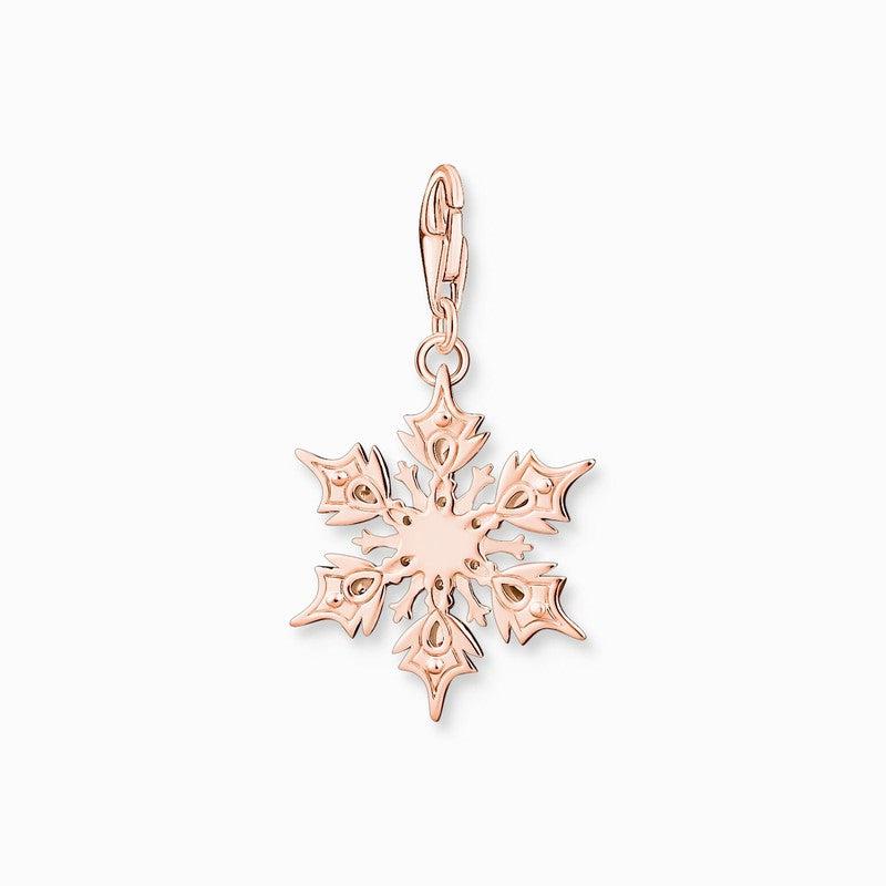 Thomas Sabo Charm Pendant Snowflake With White Stones Rose Gold