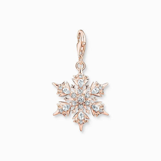 Thomas Sabo Charm Pendant Snowflake With White Stones Rose Gold