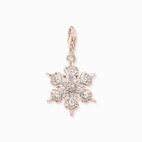 Thomas Sabo Charm Pendant Snowflake With White Stones Rose Gold